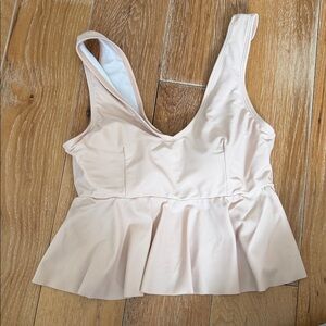 Cupshe Cream Peplum Bikini Top